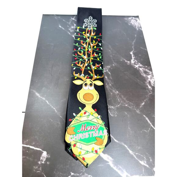 Hallmark Other - Hallmark Greetings Holiday Tie Reindeer Antler Christmas Tree 100% Polyester